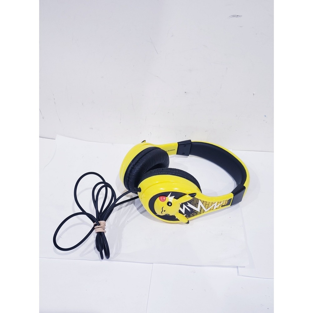 eKids Pokemon Pikachu Kids Adjustable Headphones Yellow Corded 3.5mm Jack